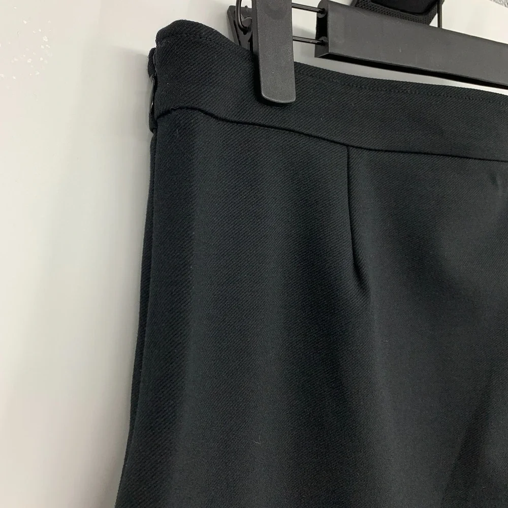 Banana Republic Skirt Womens 6 Black Mini Faux Wrap Asymmetrical Button Detail - Picture 10 of 12